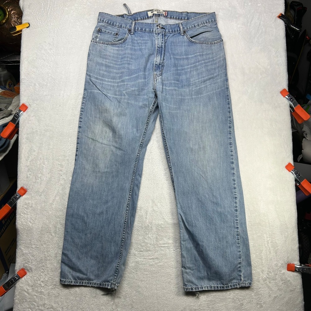 Levi's 557 Relaxed Boot‎ Jeans Men's Blue Denim Pockets Mid Rise Western - 38X30